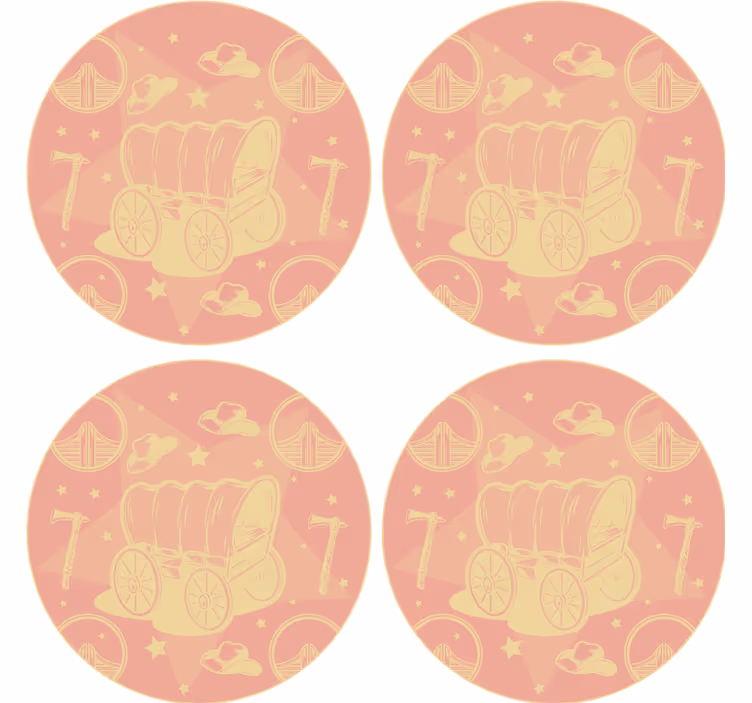 Suporturi pahare geeks design vagon retro - TenStickers