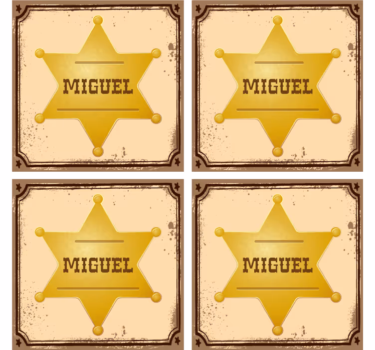 Insignă de șerif cu nume de coastă personalizate - TenStickers