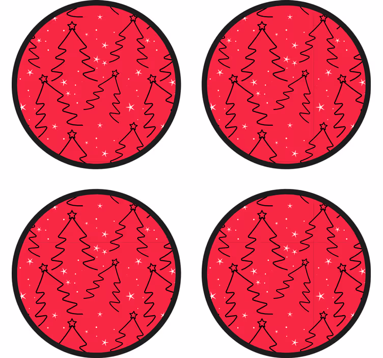 Linie de brad de crăciun coaster drink - TenStickers