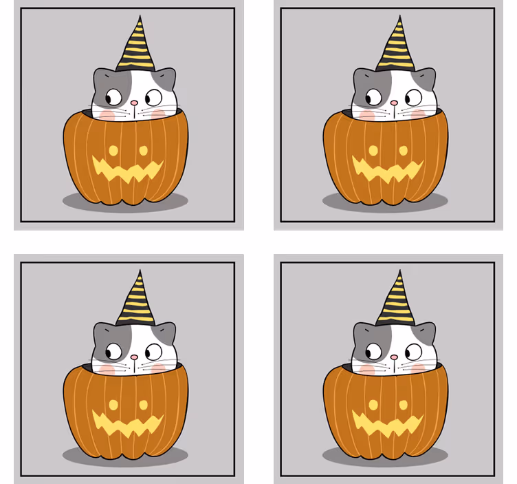 Suporturi pahare de halloween pisică în pălărie de dovleac - TenStickers