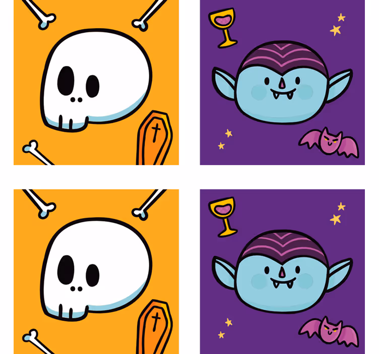 Suporturi pahare de halloween fețe de vampir amuzante - TenStickers
