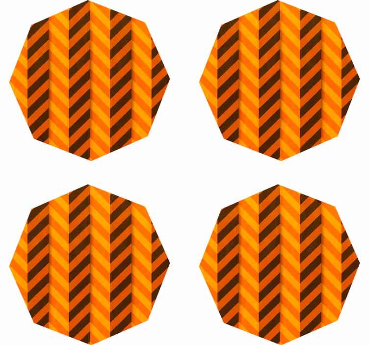 Suporturi pahare de halloween model chevron portocaliu - TenStickers