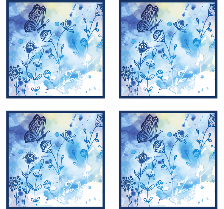 Suporturi pahare cu motiv floral acquarelă - TenStickers