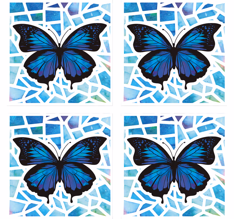 Suporturi pahare geeks artă mozaic fluture - TenStickers