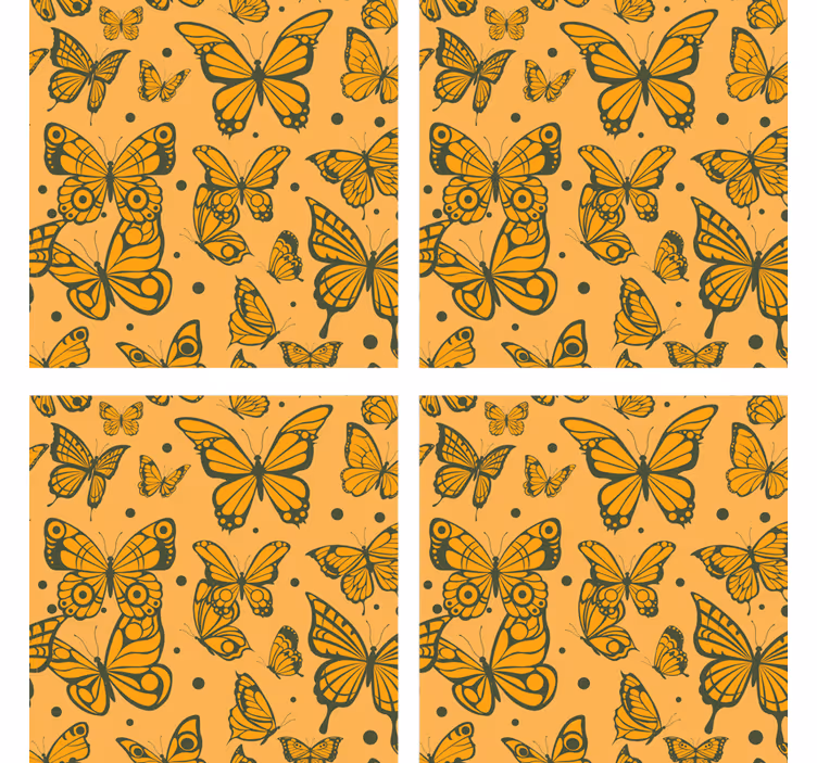 Suporturi pahare cu model fluture - TenStickers