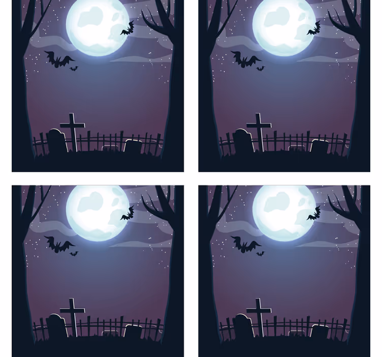 Suporturi pahare de halloween peisaj nocturn Înfricoșător - TenStickers