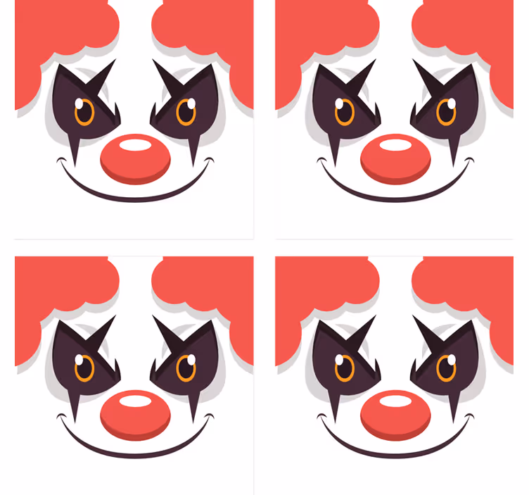 Clovn rău desenează coasterul de halloween - TenStickers