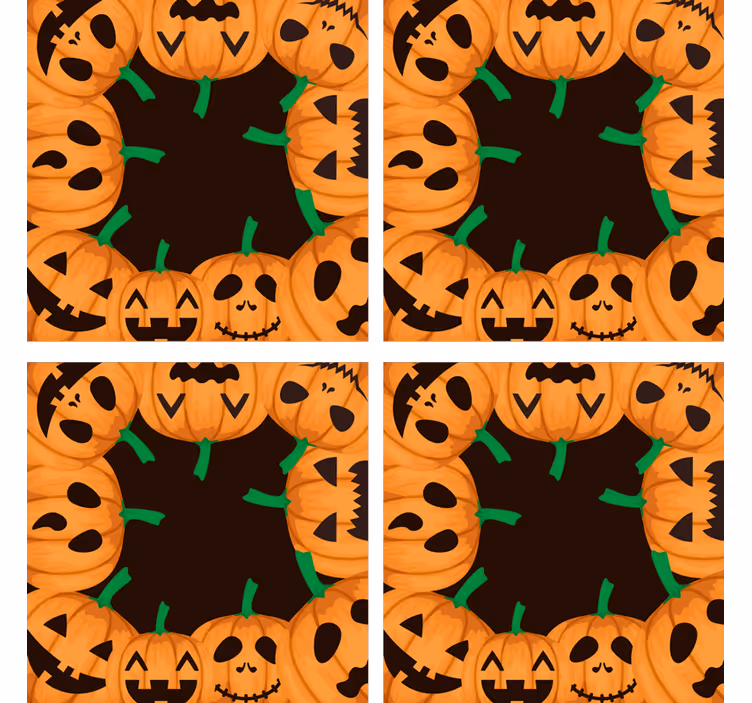 Suporturi pahare de halloween fețe de dovleac zâmbitoare - TenStickers