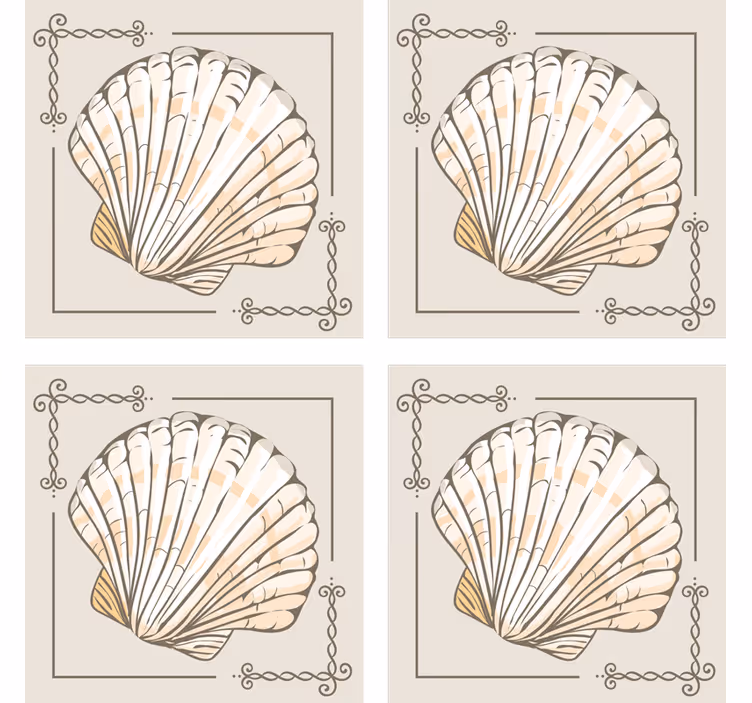 Suporturi pahare vintage cu motiv elegant de scoică - TenStickers