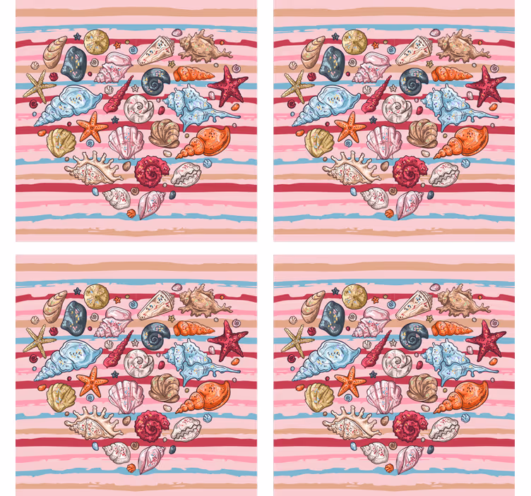 Suporturi pahare geeks cu model de scoici colorate - TenStickers