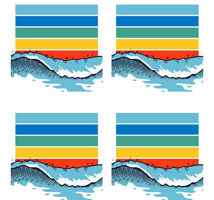 Suporturi pahare cu model valuri colorate - TenStickers