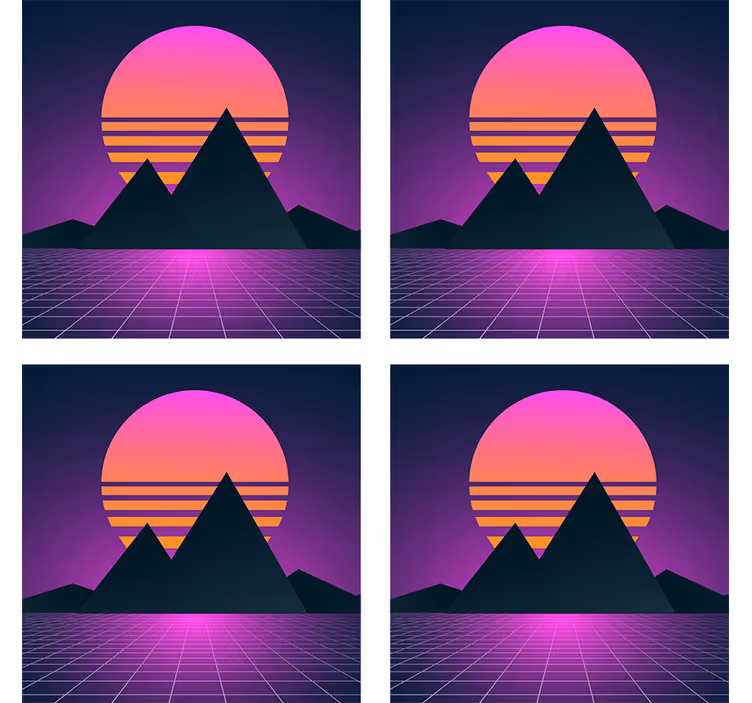 Suporturi pahare moderne apus geometric montan - TenStickers