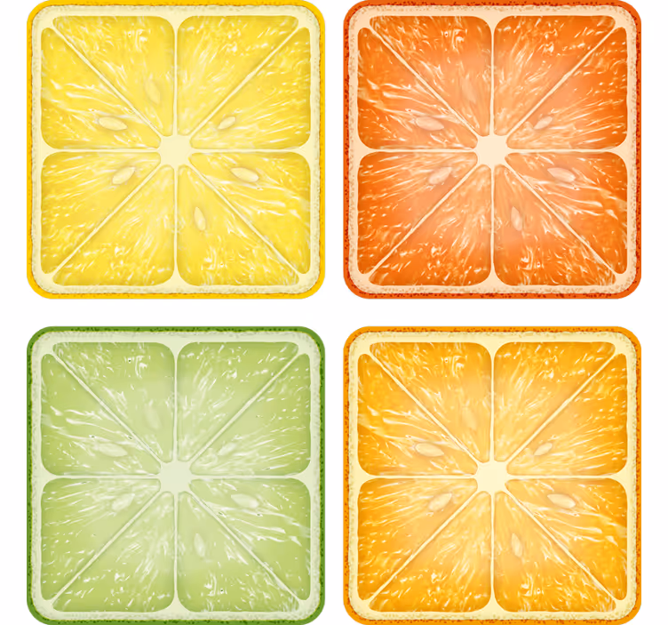 Suporturi pahare felii de citrice minima - TenStickers