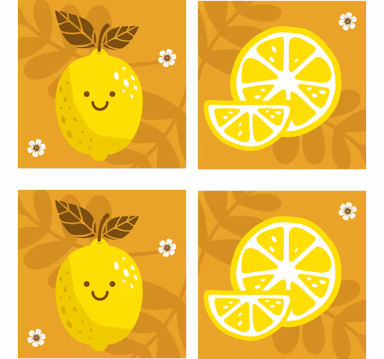 Desen animat lămâi citrus coaster - TenStickers