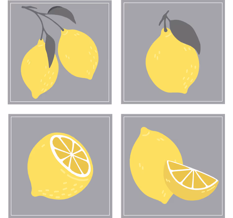 Coaster de citrice cu lămâie tropicală - TenStickers