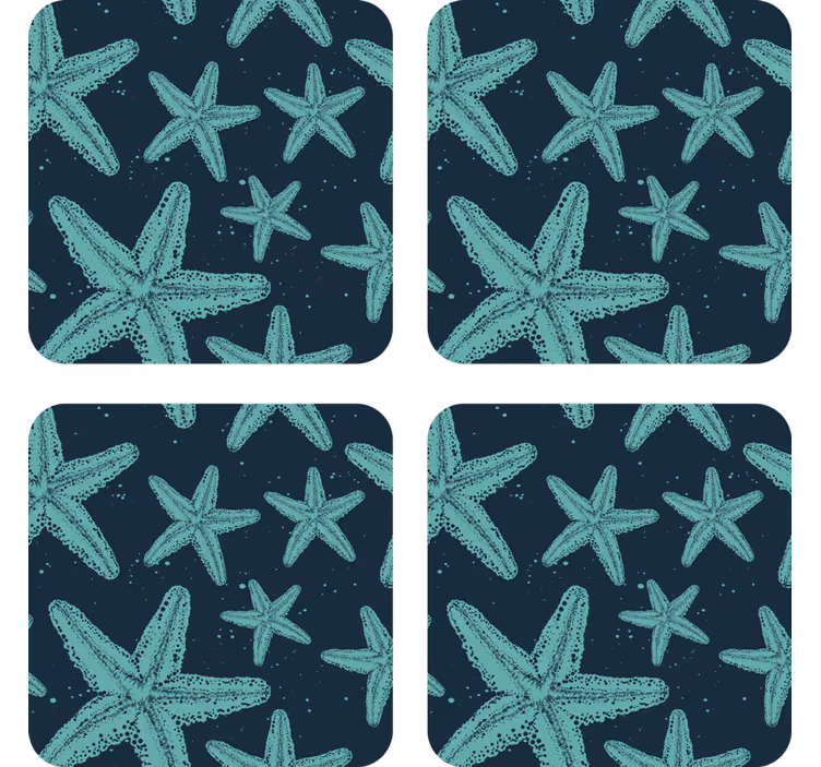 Suporturi pahare geeks cu model de stea de mare - TenStickers