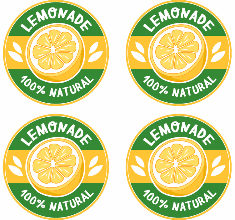 Suporturi pahare cu fraze insignă felie de lămâie naturală - TenStickers