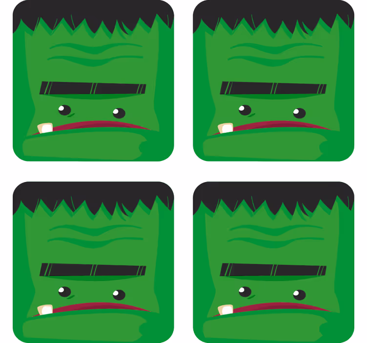 Suporturi pahare de halloween ilustrație frankenstein - TenStickers