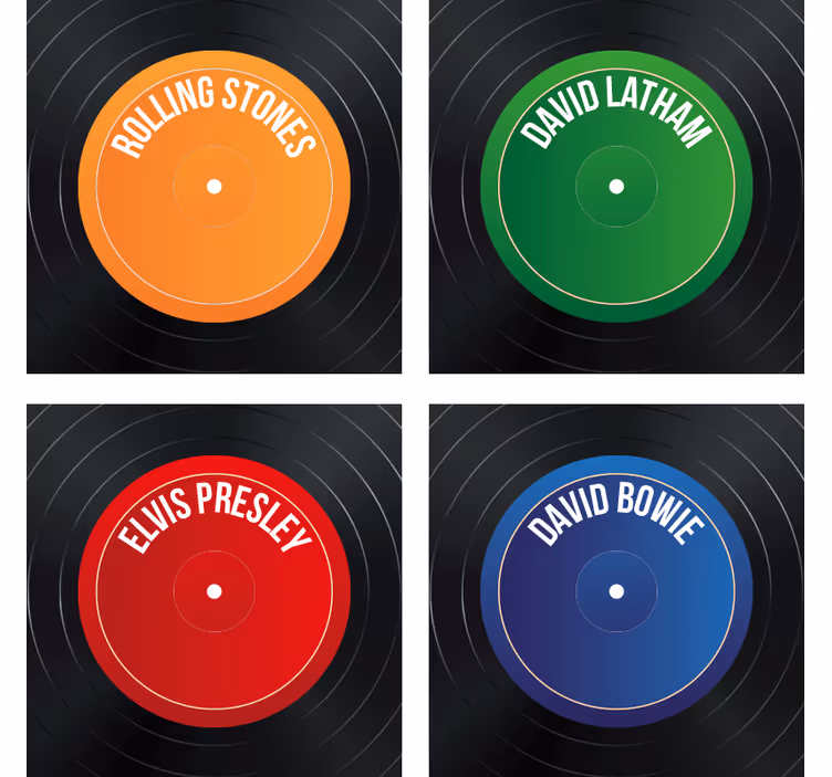 Suporturi pahare geeks etichete discuri vinil - TenStickers