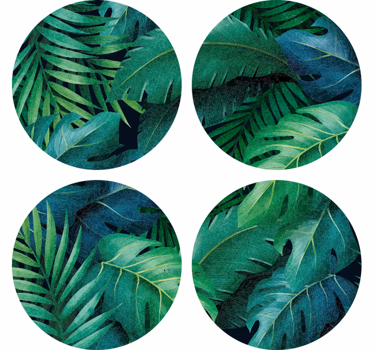 Diferite frunze verzi coaster modern - TenStickers