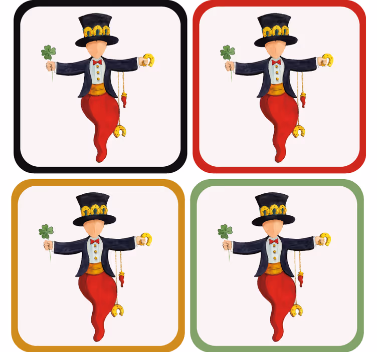 Suporturi pahare geeks personaj jucăuș cu trifoi - TenStickers