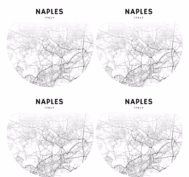Suporturi pahare cu nume contur hartă napoli - TenStickers