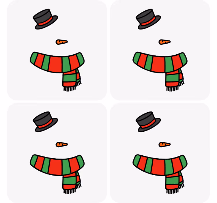 Suporturi pahare de crăciun set accesorii om de zăpadă - TenStickers