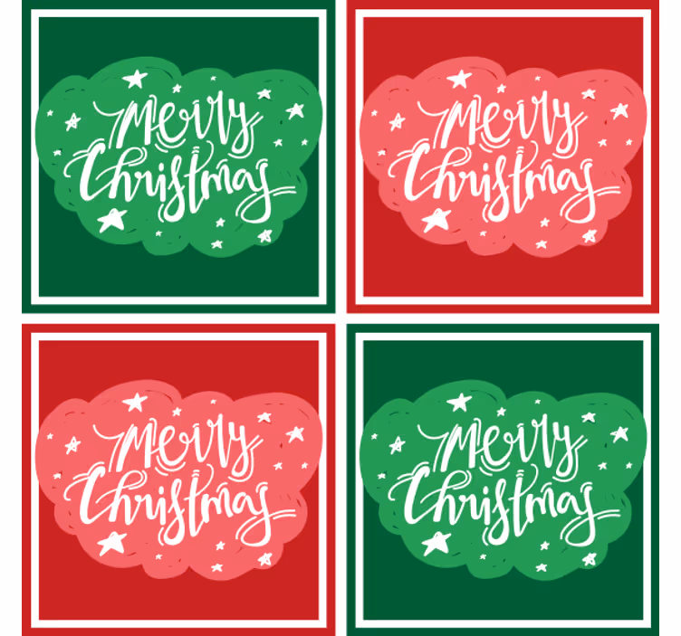 Suporturi pahare de crăciun cu tipografie festivă veselă - TenStickers