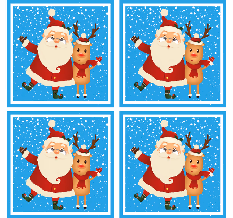 Suporturi pahare de crăciun moș crăciun și reni - TenStickers
