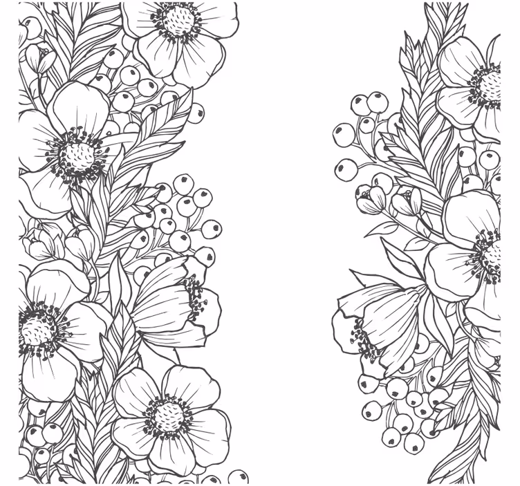 Suporturi pahare cu modele florale conturate - TenStickers