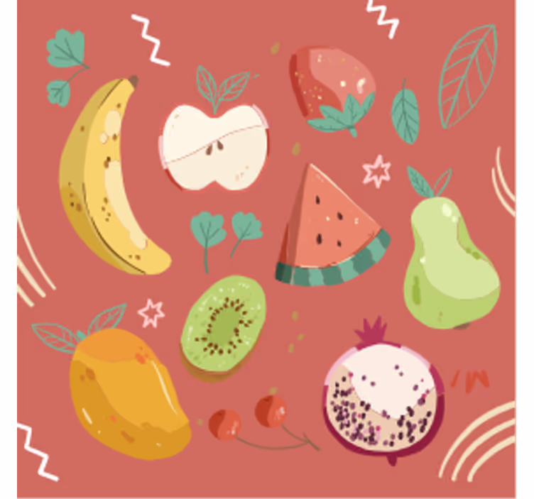 Suporturi pahare moderne aranjament fructe colorate - TenStickers