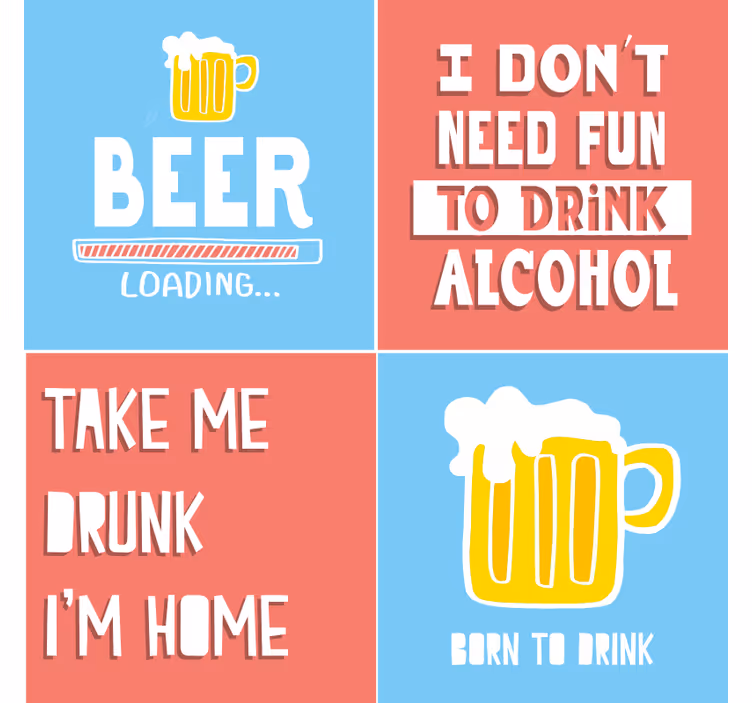 Diverse citate de băut covoare de bere - TenStickers