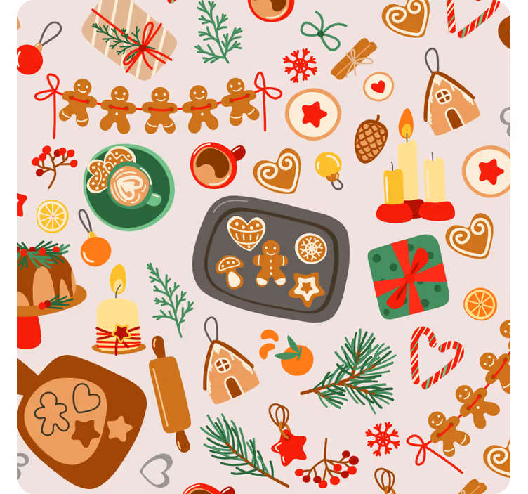 Suporturi pahare de crăciun prăjituri de turtă dulce festive - TenStickers
