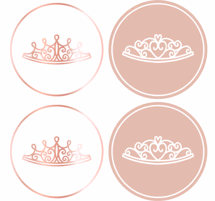 Suporturi pahare moderne cu icoane elegante tiara - TenStickers