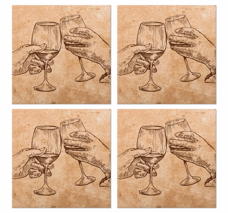 Suporturi pahare de bere ochelari desenati manual - TenStickers
