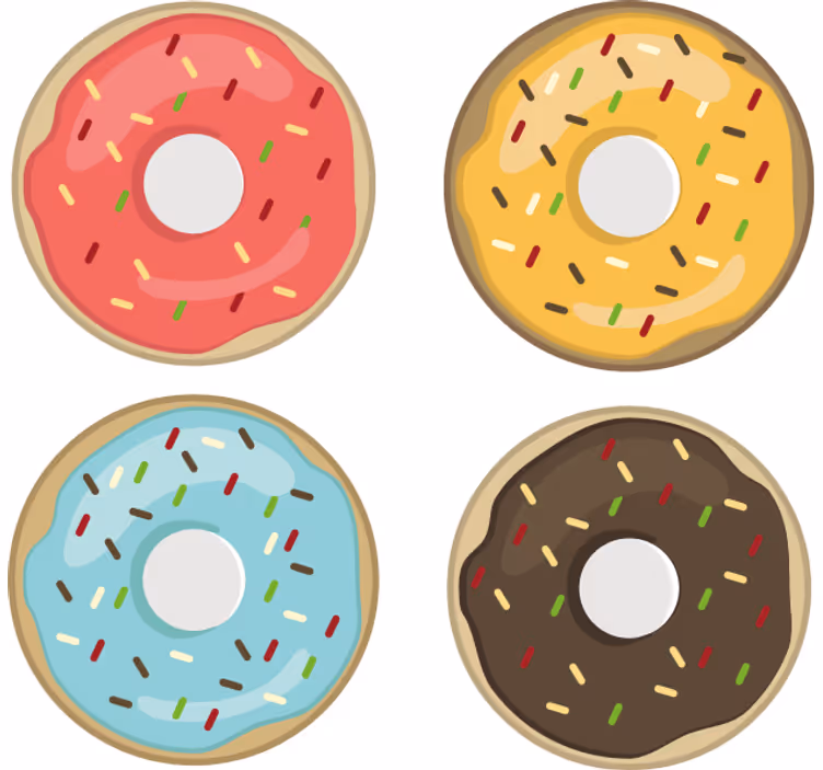 Suporturi pahare geeks cu designuri colorate de gogoși - TenStickers