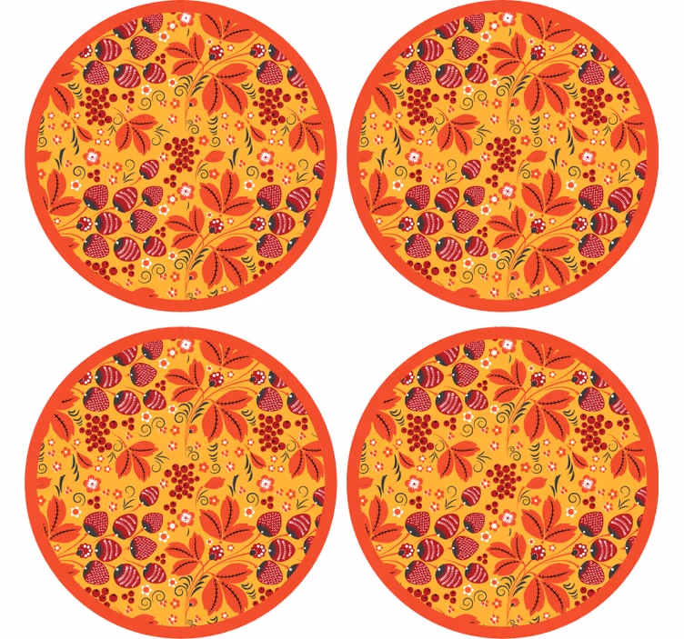 Suporturi pahare cu model floral vibrant - TenStickers