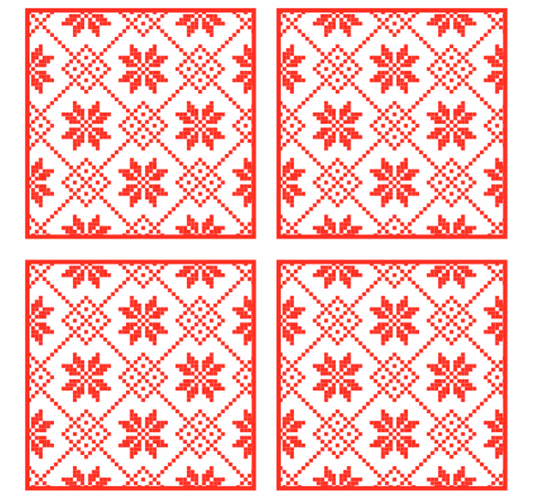 Suporturi pahare de crăciun cu model floral roșu - TenStickers