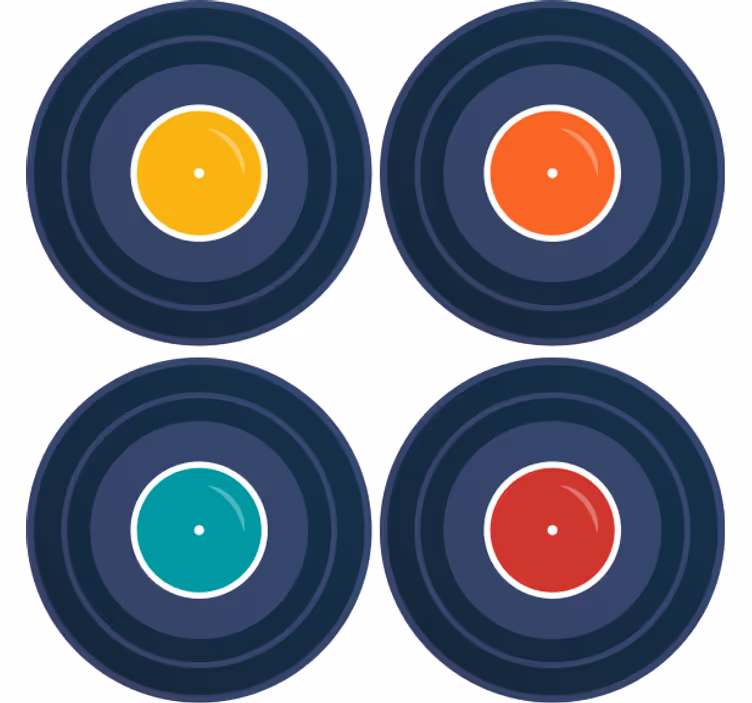 Muzică vinil vintage coaster - TenStickers