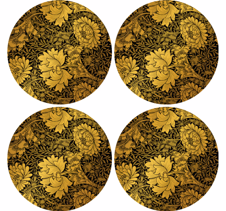 Frunze aurii coaster modern - TenStickers
