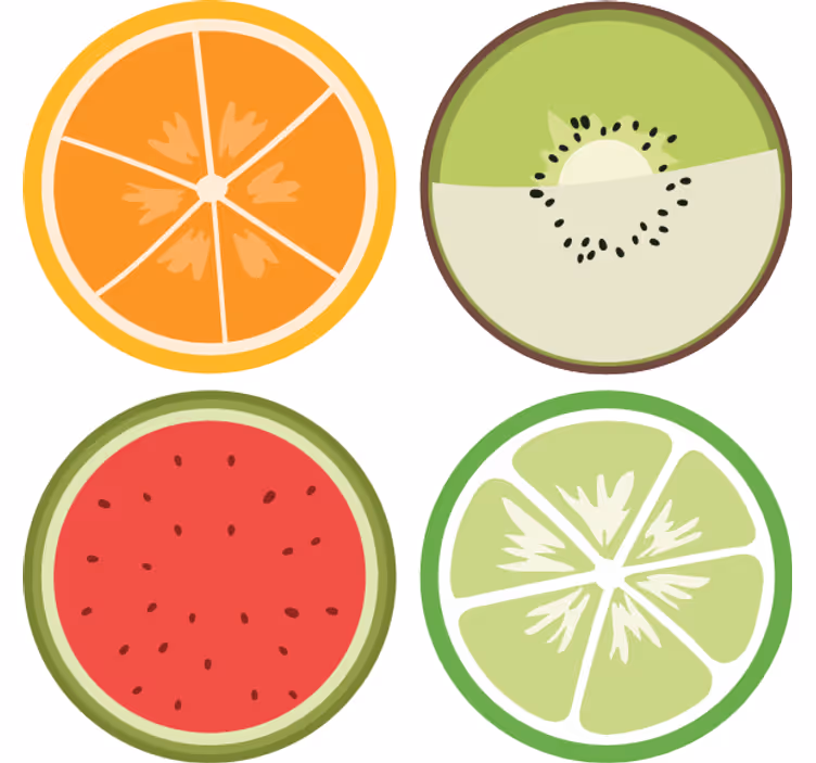 Suporturi pahare moderne felii de citrice - TenStickers