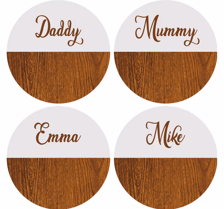 Coastere personalizate din marmură din lemn - TenStickers