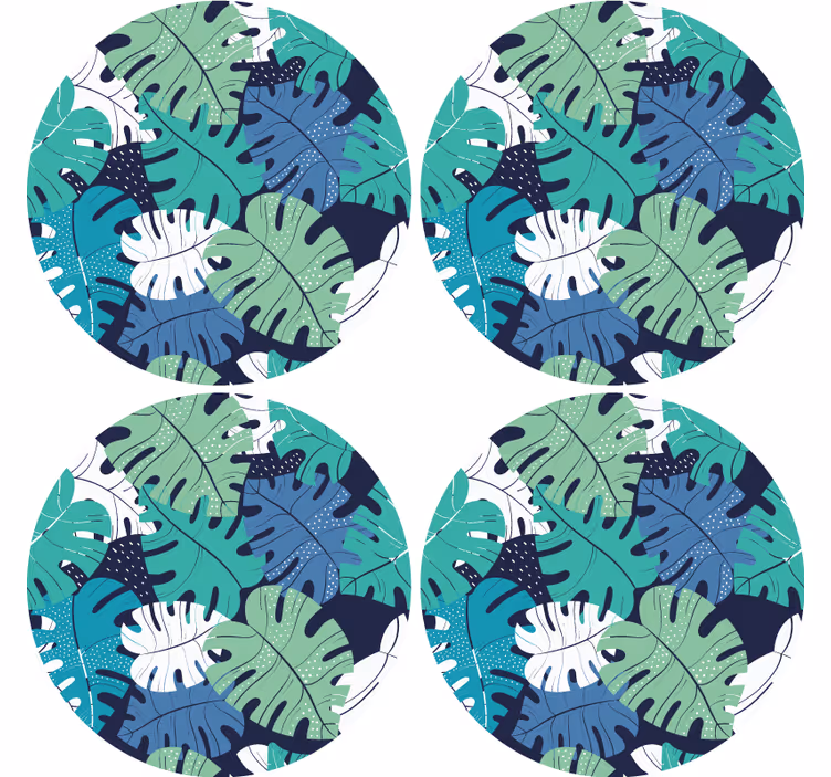 Suporturi pahare cu emblema frunzei tropicale - TenStickers