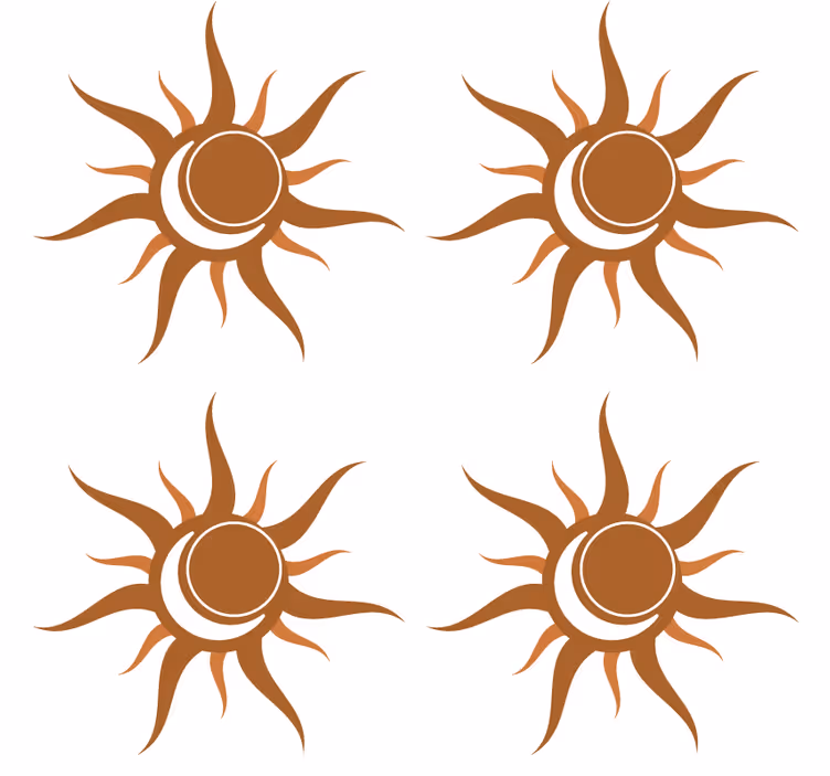 Suporturi pahare simbol soare cu curbe - TenStickers