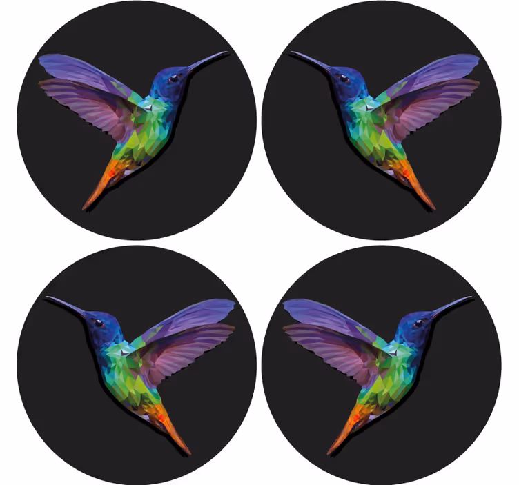 Suporturi pahare geeks cu motiv colibri colorat - TenStickers