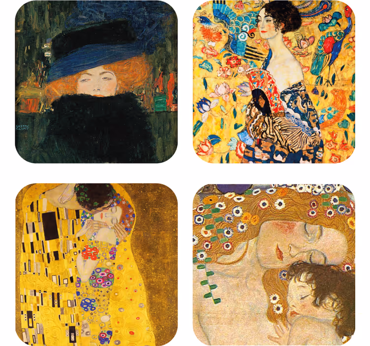 Opera de artă a lui gustav klimt mai multe coastere - TenStickers