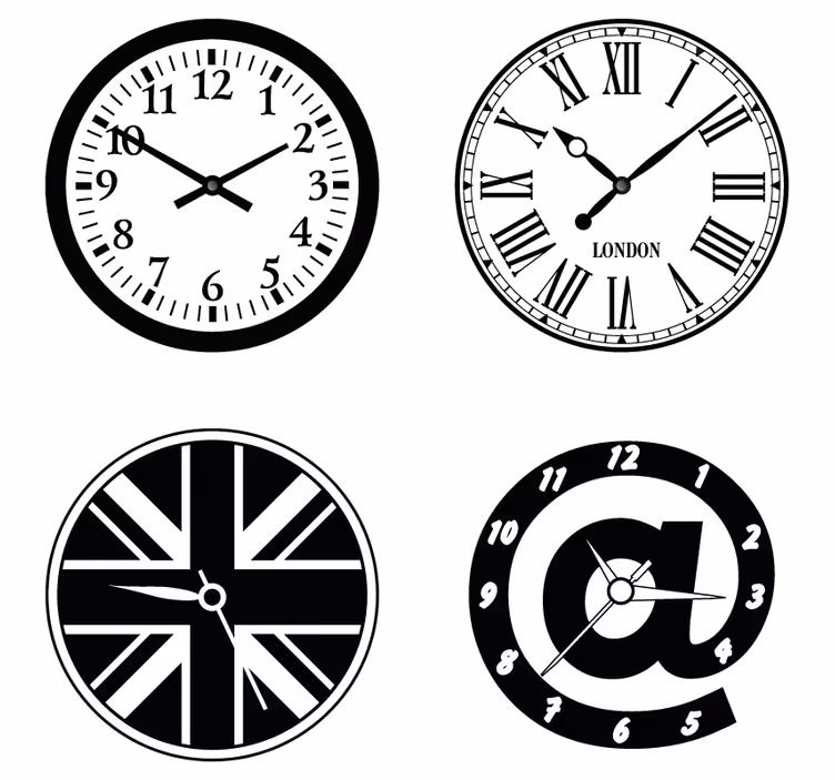 Suporturi pahare geeks cu elemente de design ceas - TenStickers