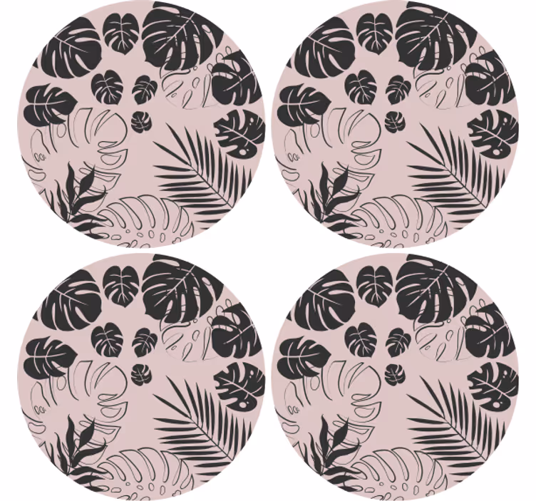 Suporturi pahare cu motive de frunze monstera - TenStickers