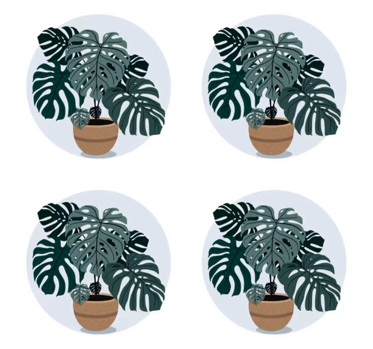 Suporturi pahare moderne ilustrație monstera - TenStickers