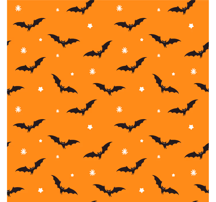 Suporturi pahare de halloween cu model de liliac portocalie - TenStickers